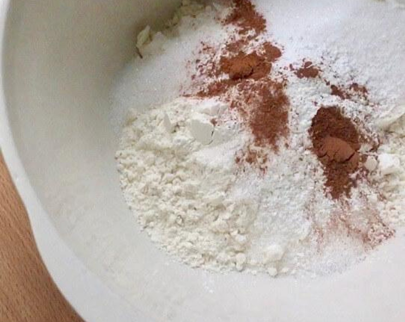 step 5 Combine all DRY ingredients: In a large bowl mix together All-Purpose Flour (1 1/2 cups), Granulated Sugar (1/2 cup), Baking Powder (1 Tbsp), Ground Cinnamon (1/4 tsp), Ground Nutmeg (1/4 tsp) and Salt (1/4 tsp).