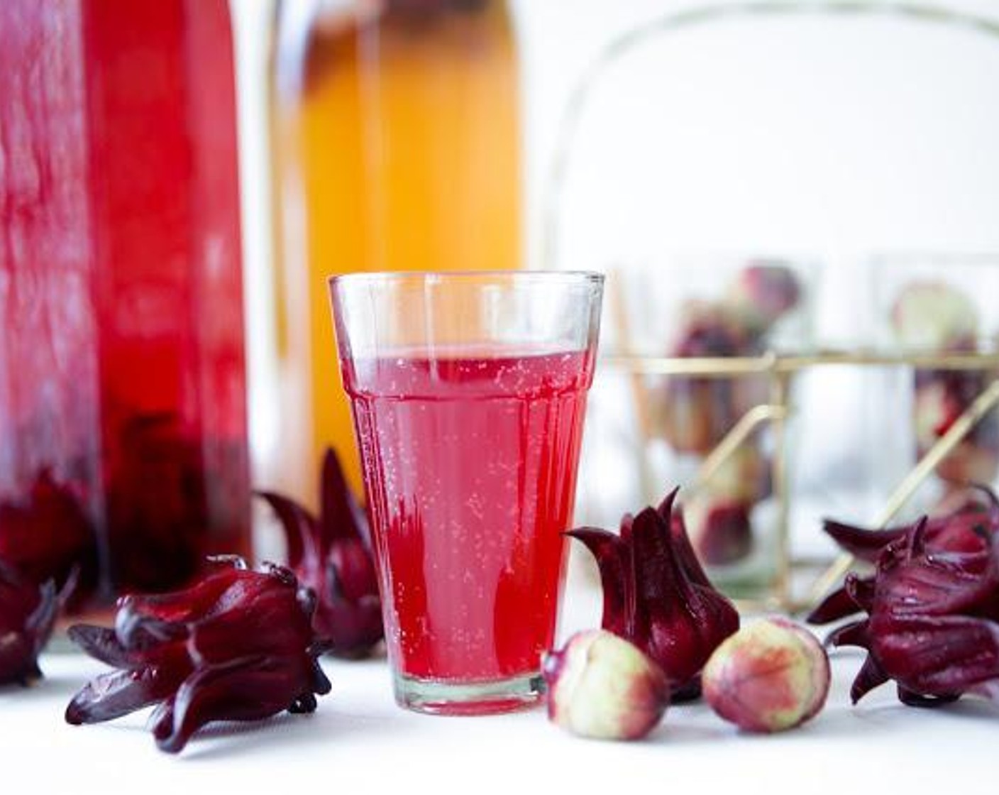 Fresh Hibiscus Kombucha Tea