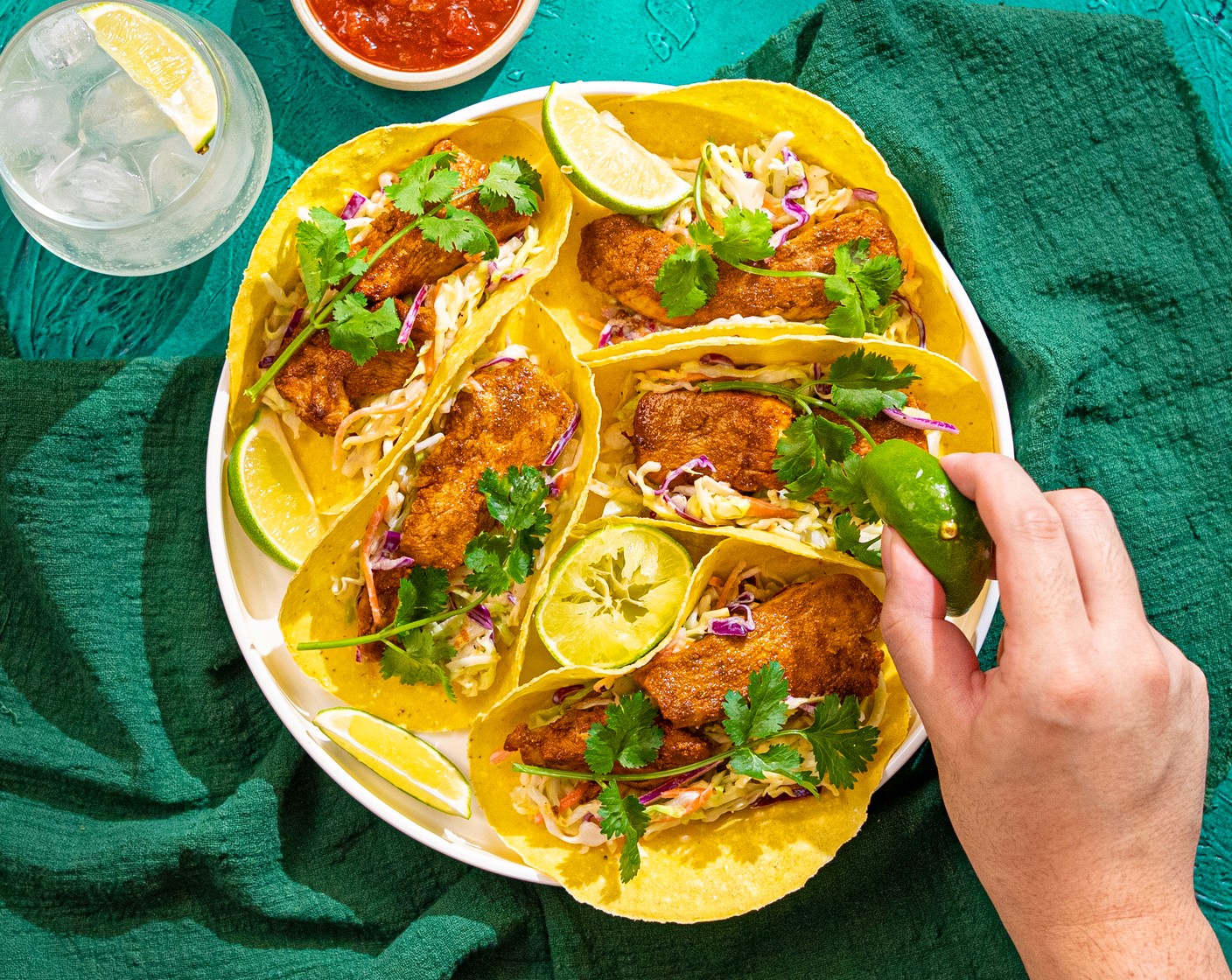 Chipotle Chicken Tacos with Honey-Lime Slaw