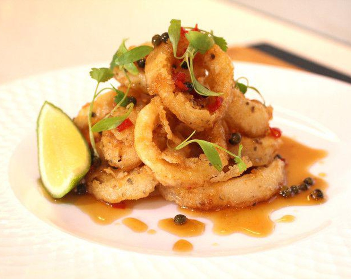 Crispy Squid with Green Peppercorn & Chili Dressing