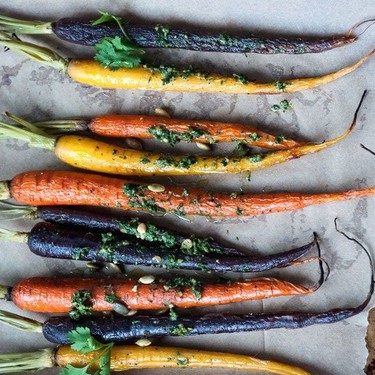 Roasted Carrots with Carrot Top Pesto Recipe | SideChef