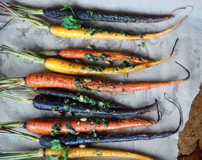 Roasted Carrots with Carrot Top Pesto  Recipe | SideChef