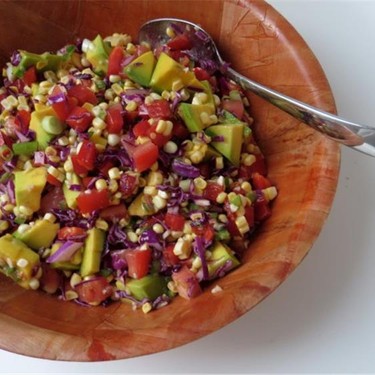 Fresh Corn Salad with Peppers and Avocado Recipe | SideChef