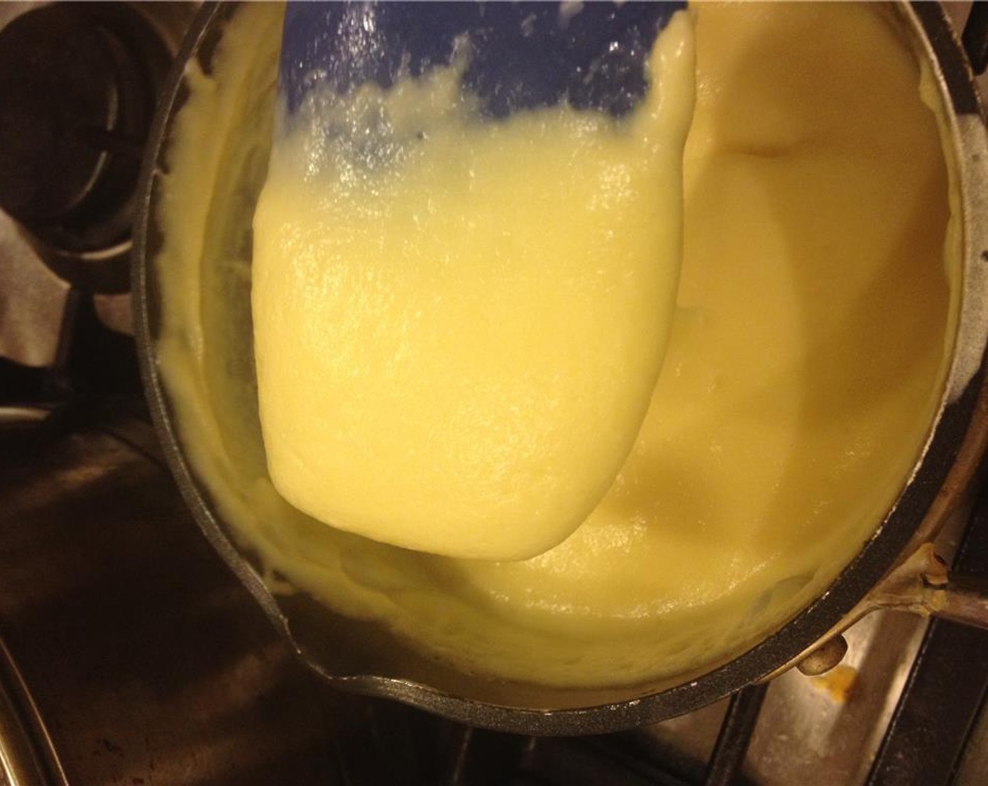 step 8 Bring the mixture back to the pot and keep stirring until thickened. Quickly add in the Unsalted Butter (2 tsp) and keep stirring until combined. Put in fridge and set aside for use later.