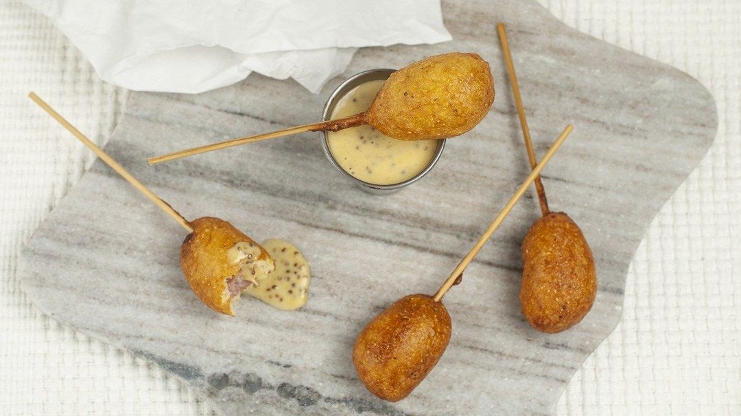 Honey corn dogs top
