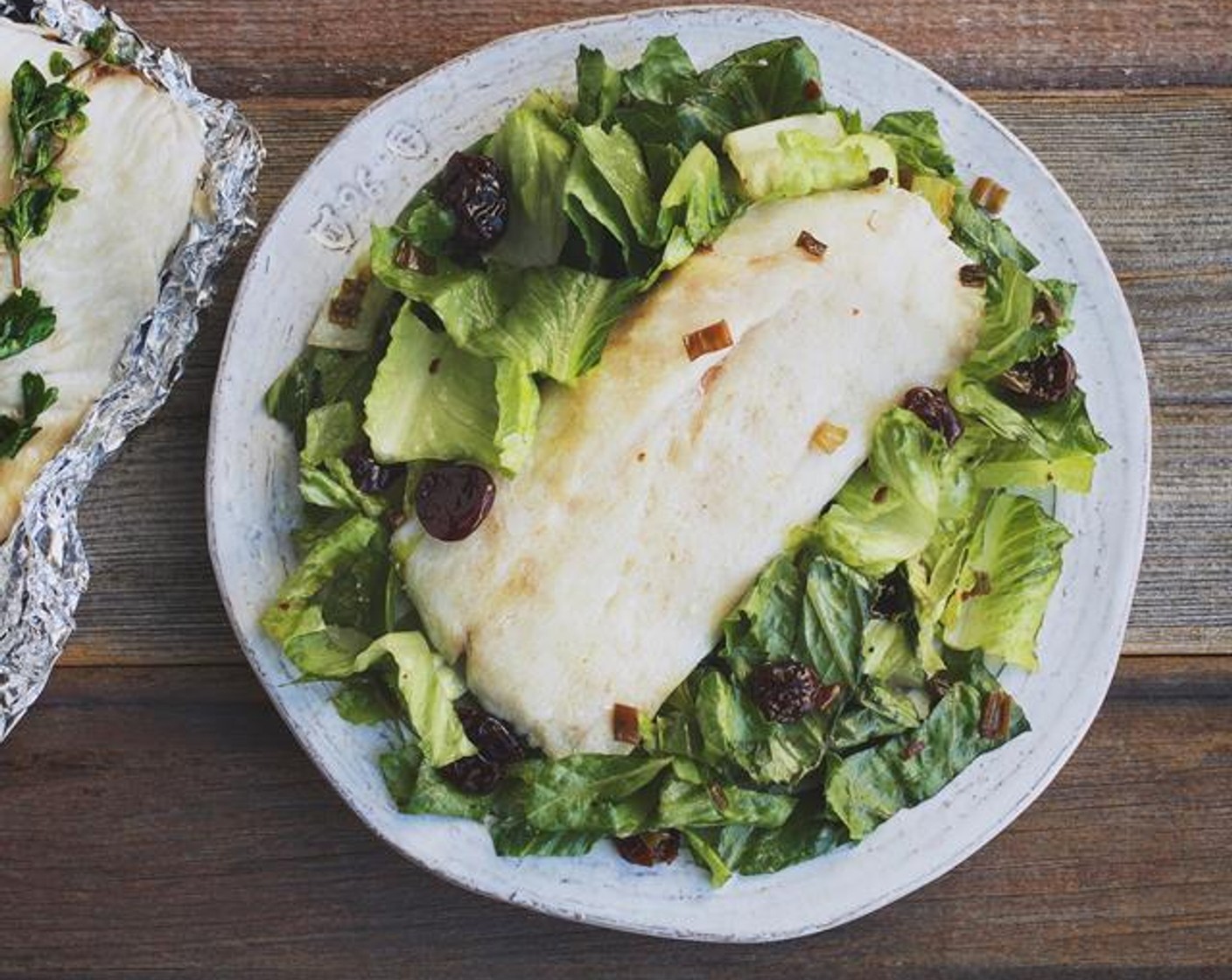 Tin Foil Snapper with Kilt Lettuce Salad