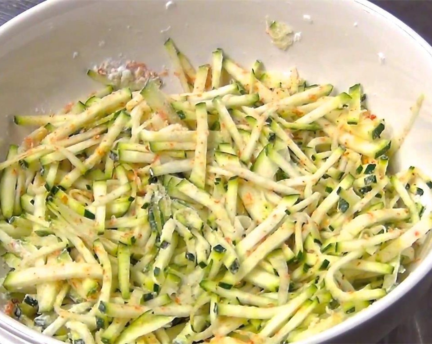 step 3 Let sit 30 minutes to draw the moisture from zucchini.
