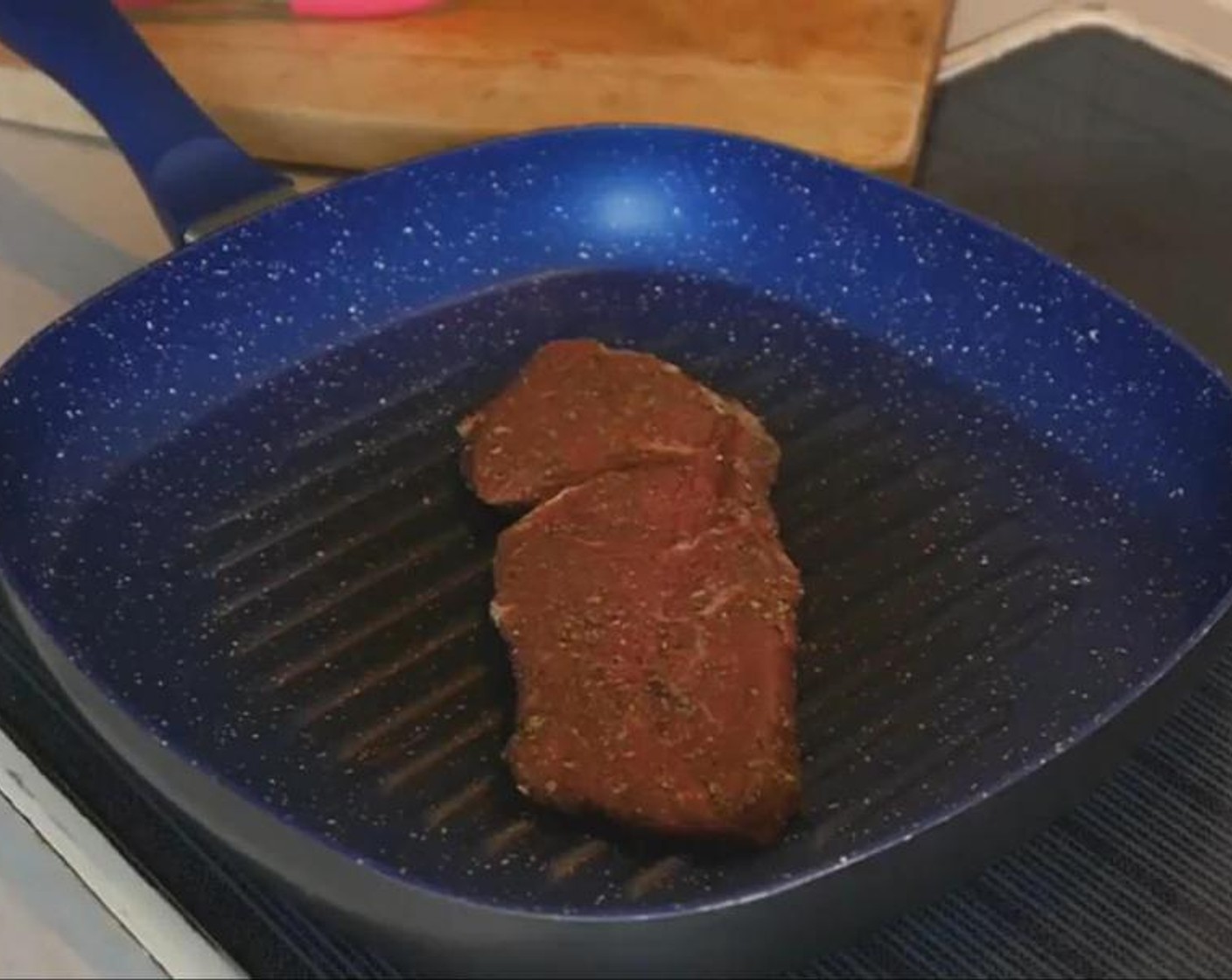 step 2 Cook the steak on a hot grill with some Extra-Virgin Olive Oil (as needed) on top, always remembering to remove the steak from the fridge at least 30 minutes before cooking so it is at room temperature. This will ensure the beef is soft and succulent after cooking.