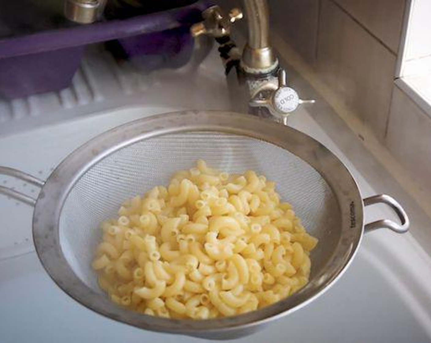 step 1 Boil the Pasta (5.5 oz) according to package directions. Drain and wash with water.