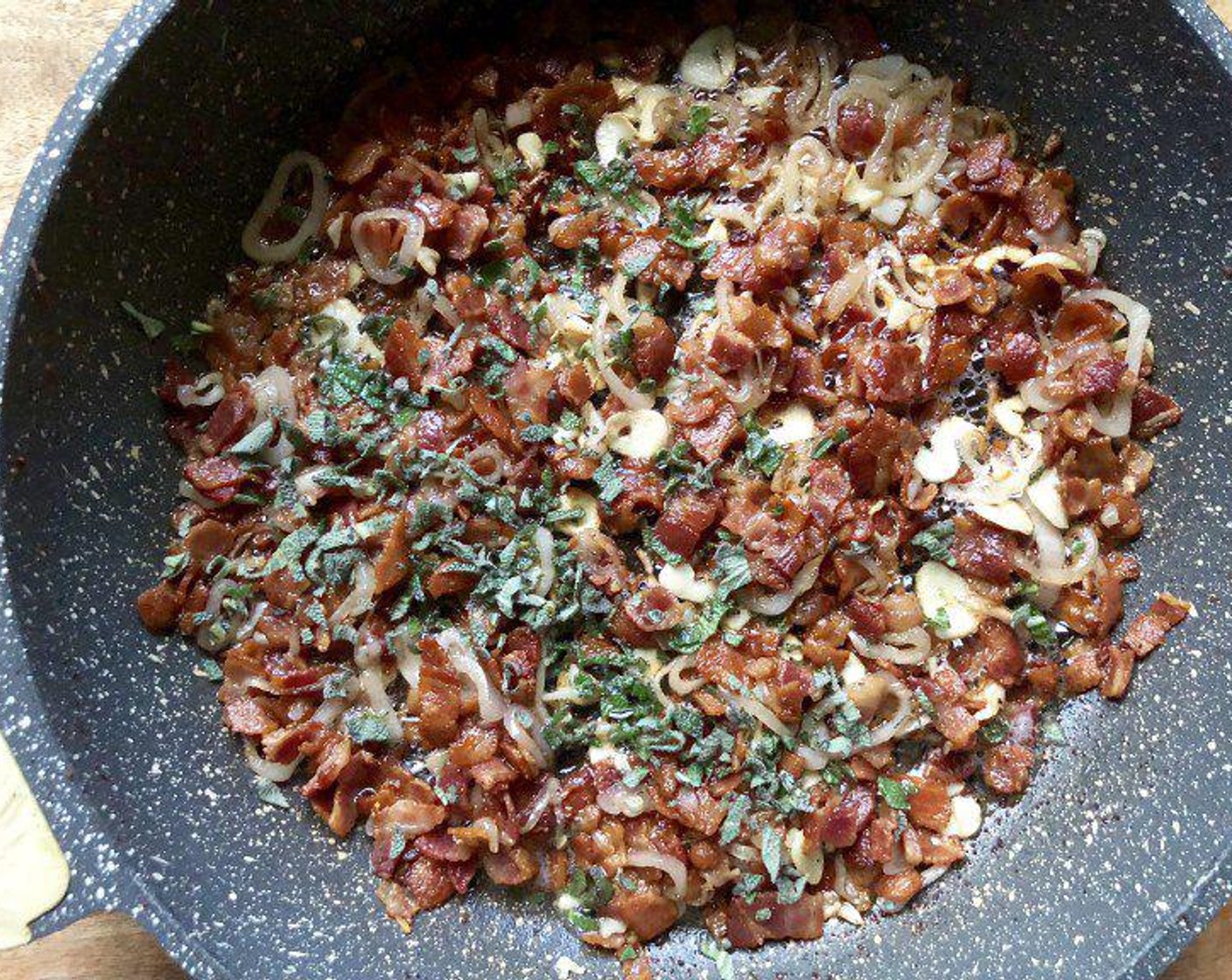 step 4 Add the Fresh Sage (1 Tbsp) and cook for just 10 seconds to release the fragrance. Stir in the Pure Maple Syrup (4 Tbsp) and Balsamic Vinegar (4 Tbsp).