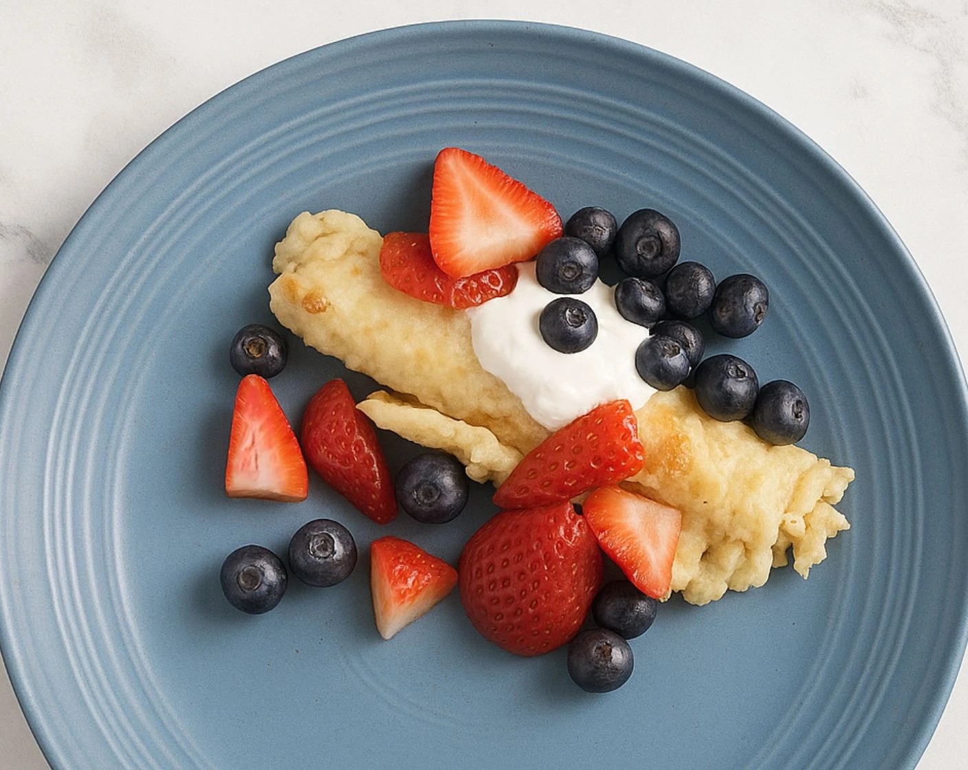 Berry Topped Sweet Crepes