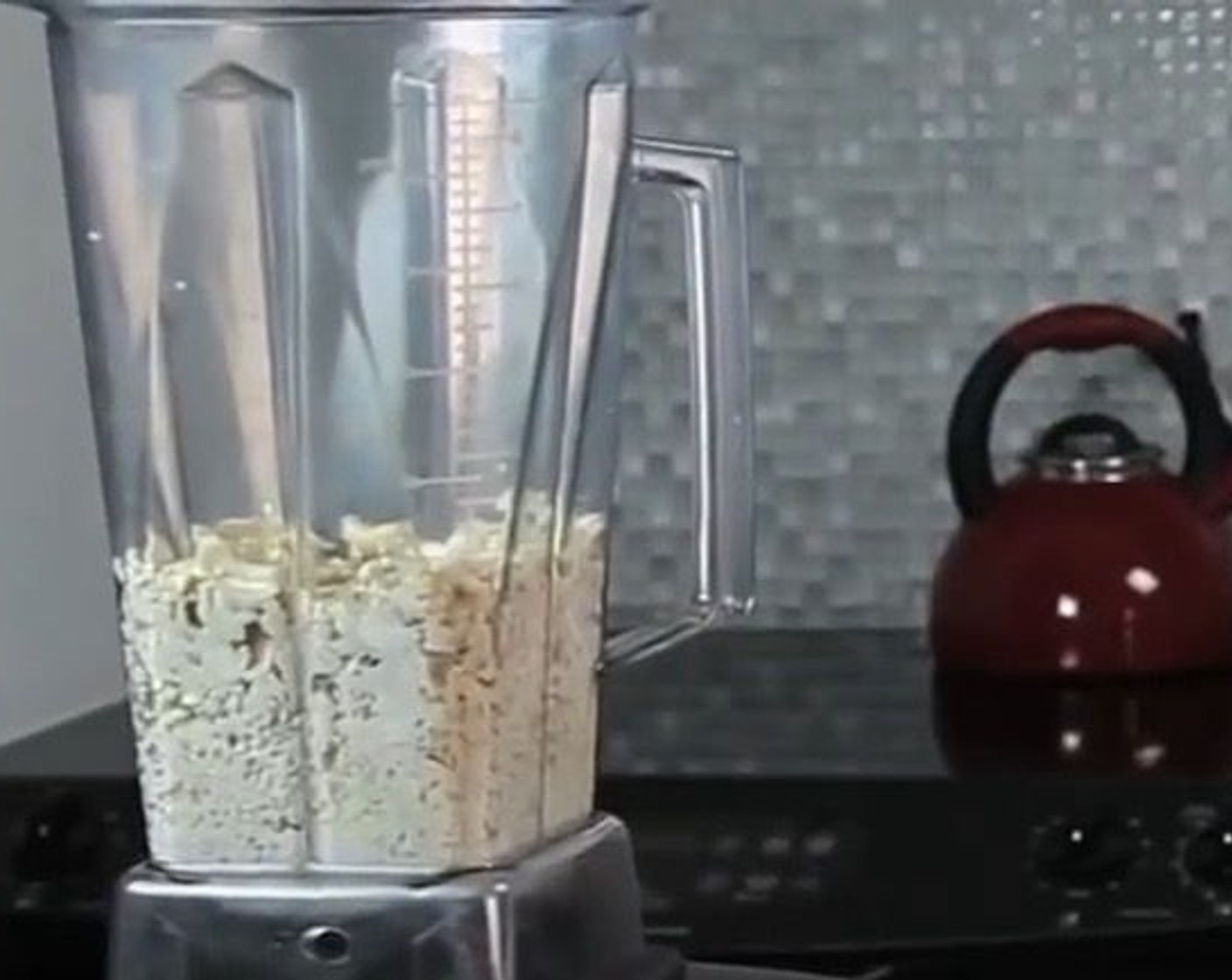 step 4 Add Cashew Nuts (1 1/2 cups) that have been pre-soaked and drained into a food processor. Blend until cashews have a creamy texture.