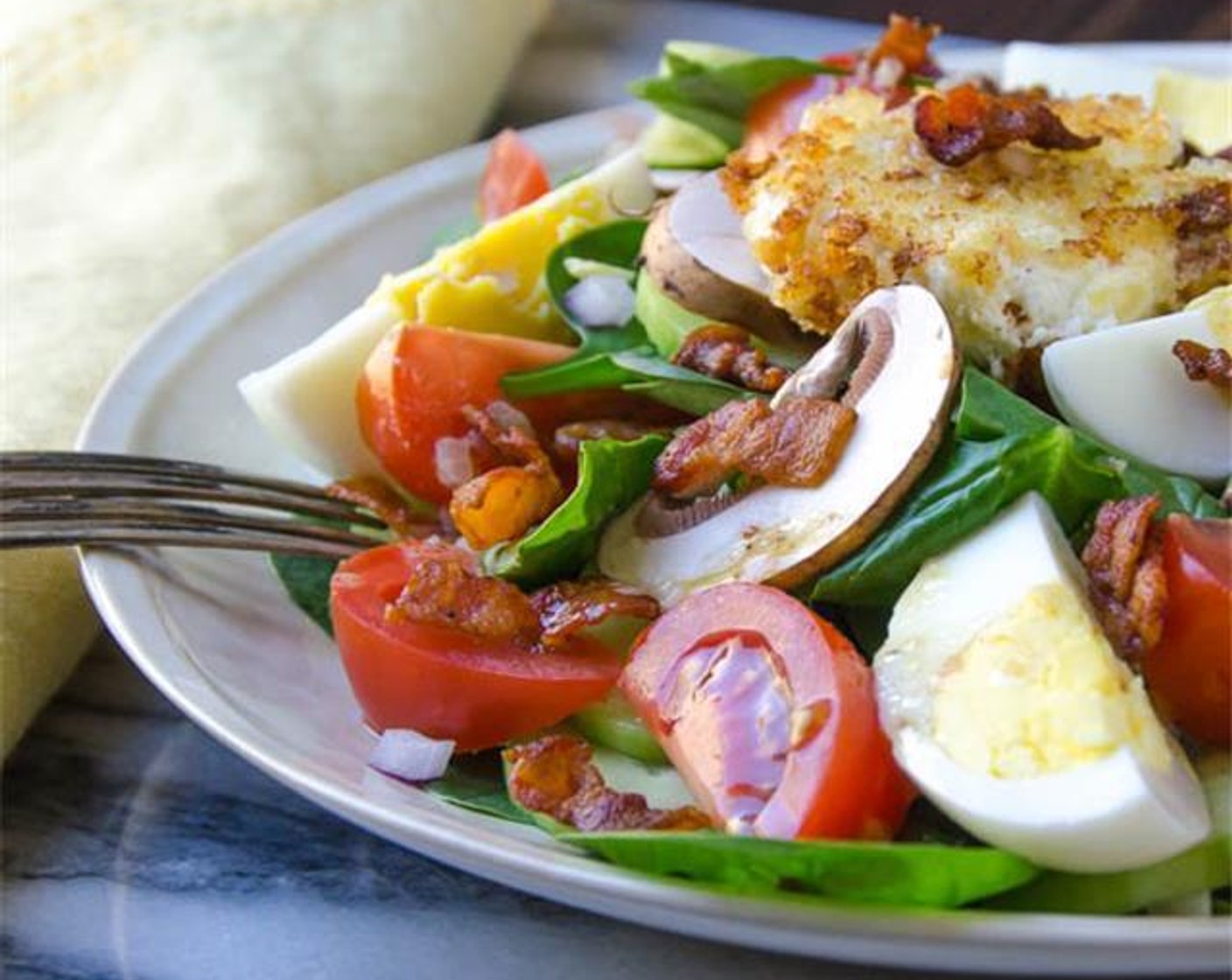 Spinach Salad and Fried Chèvre