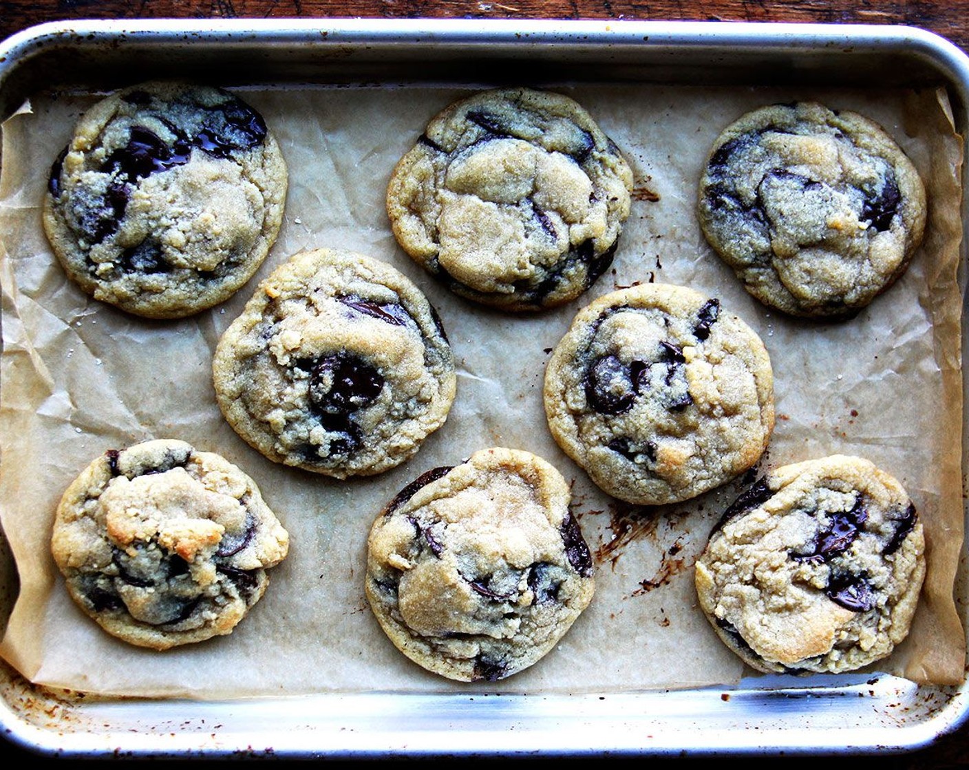 step 6 You want to remove the cookies from the oven when they still look slightly raw—you will think you are removing them too early. The cookies will continue cooking as they sit on the tray out of the oven. Let cookies cool completely on tray before removing.