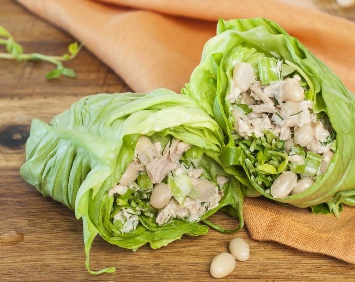 Zesty White Bean and Tuna Lettuce Wraps  Recipe | SideChef