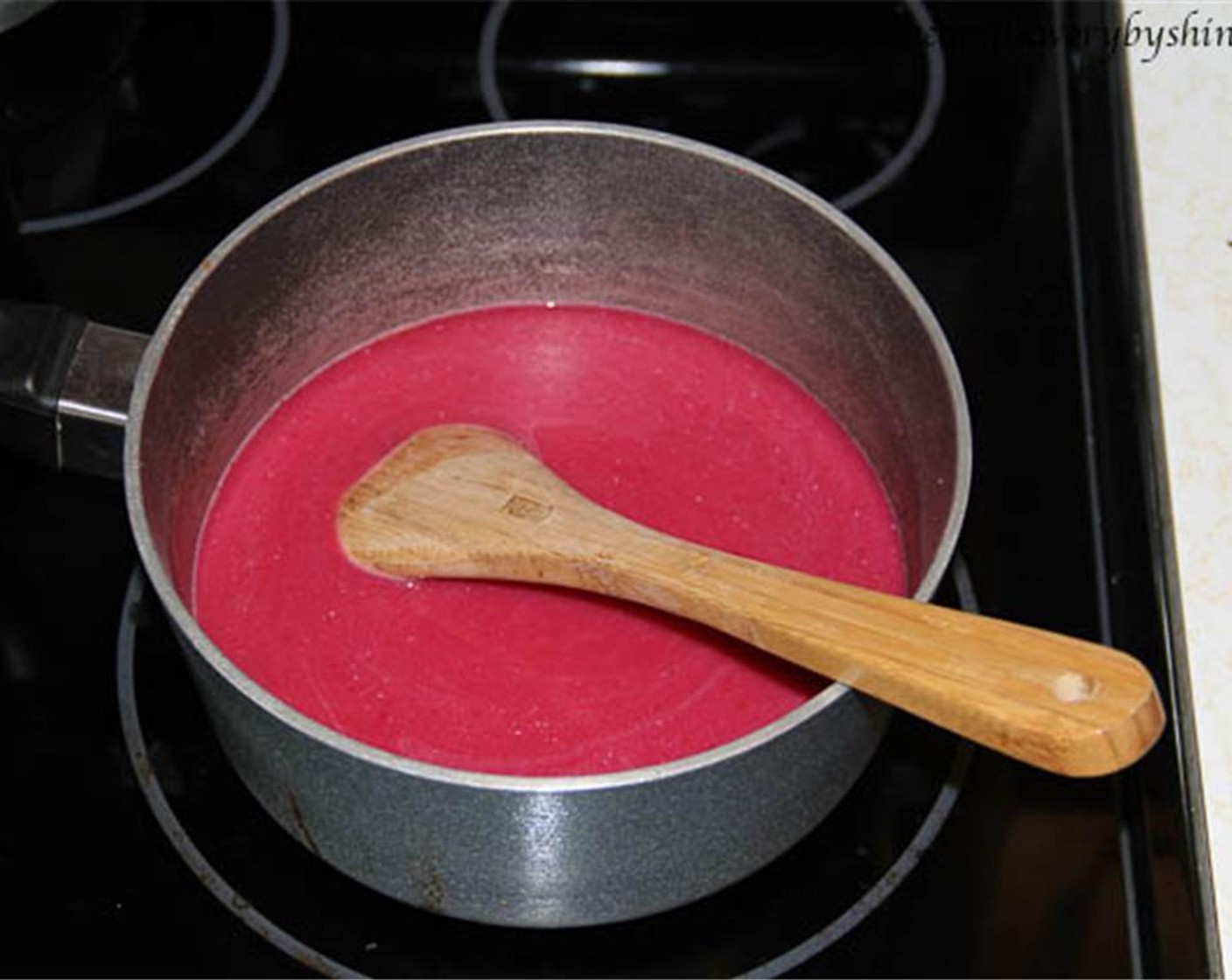 step 12 Cook the sauce over medium heat, stirring constantly, until sauce begins to thicken. When the sauce coats the back of a wooden spoon, remove from heat and let cool.