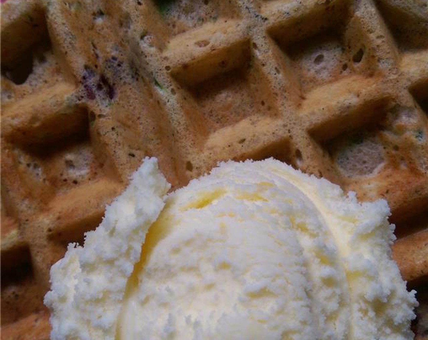 Zucchini and Blueberry Waffles