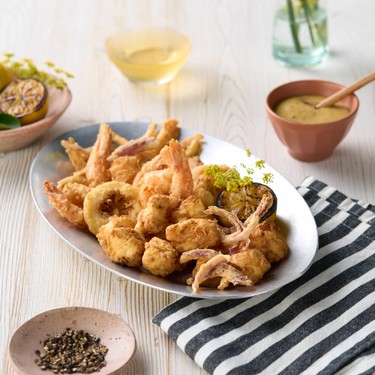 Oven Fritto Misto with Mustard Seed Vinegar Sauce Recipe | SideChef