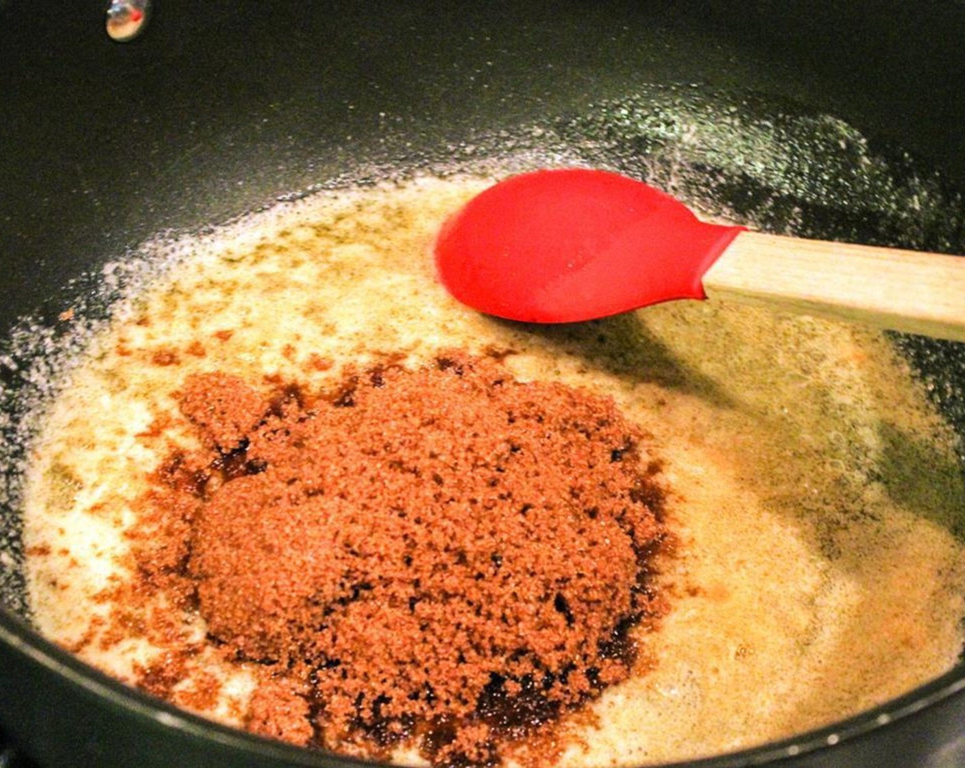 step 3 In a saucepan, melt Butter (1/2 cup) whisk in All-Purpose Flour (2 Tbsp). Whisk in Brown Sugar (1 cup), Simply Organic Cinnamon, Ground (1 tsp) and Ground Nutmeg (to taste).