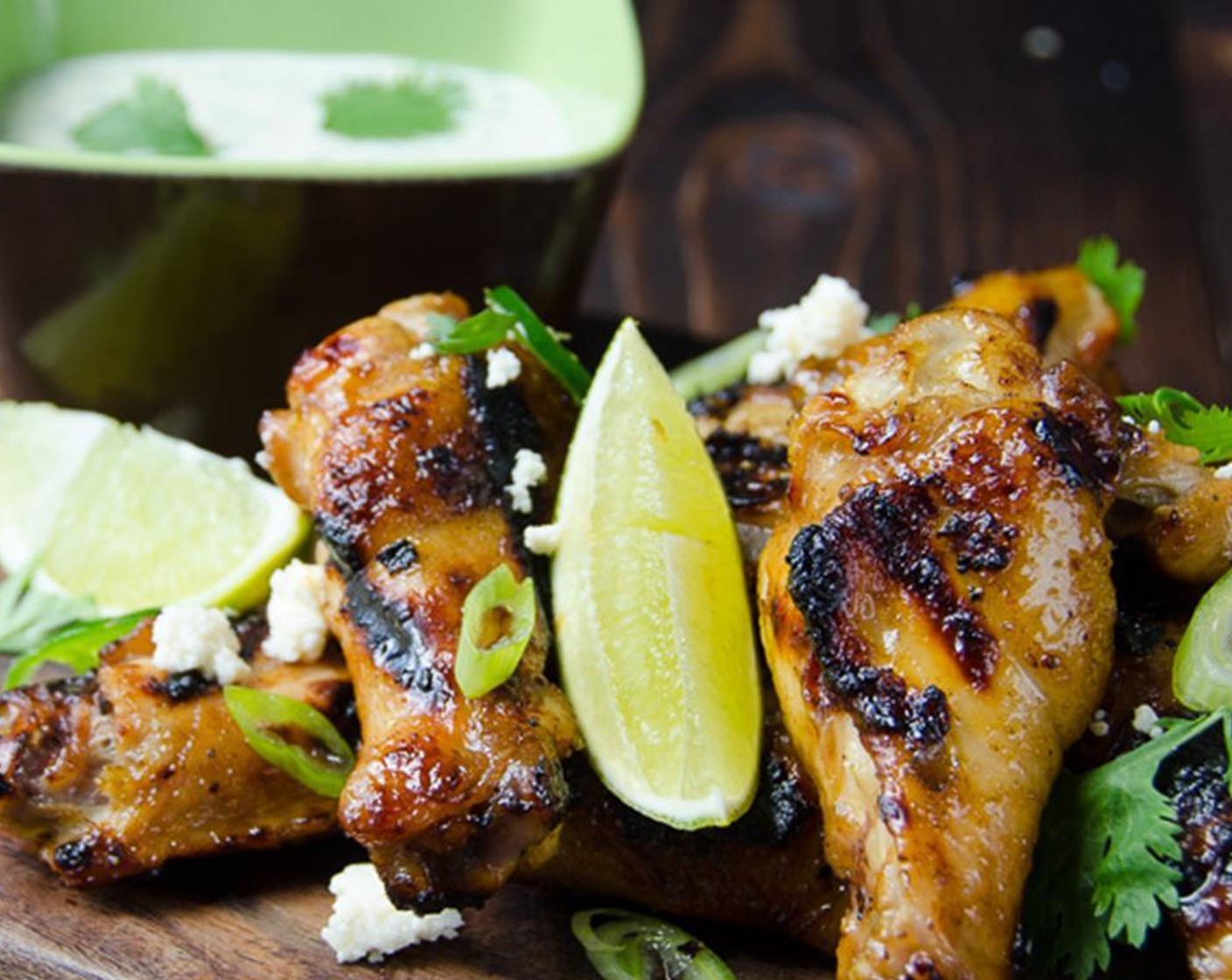 step 6 Transfer wings to a platter and sprinkle with Jalapeño Peppers (to taste), Queso Fresco (to taste), and Fresh Cilantro (to taste).