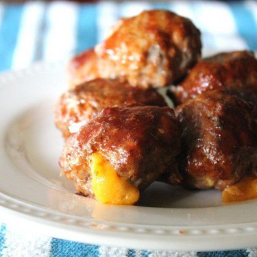 BBQ Cheddar Stuffed Meatballs Recipe | SideChef