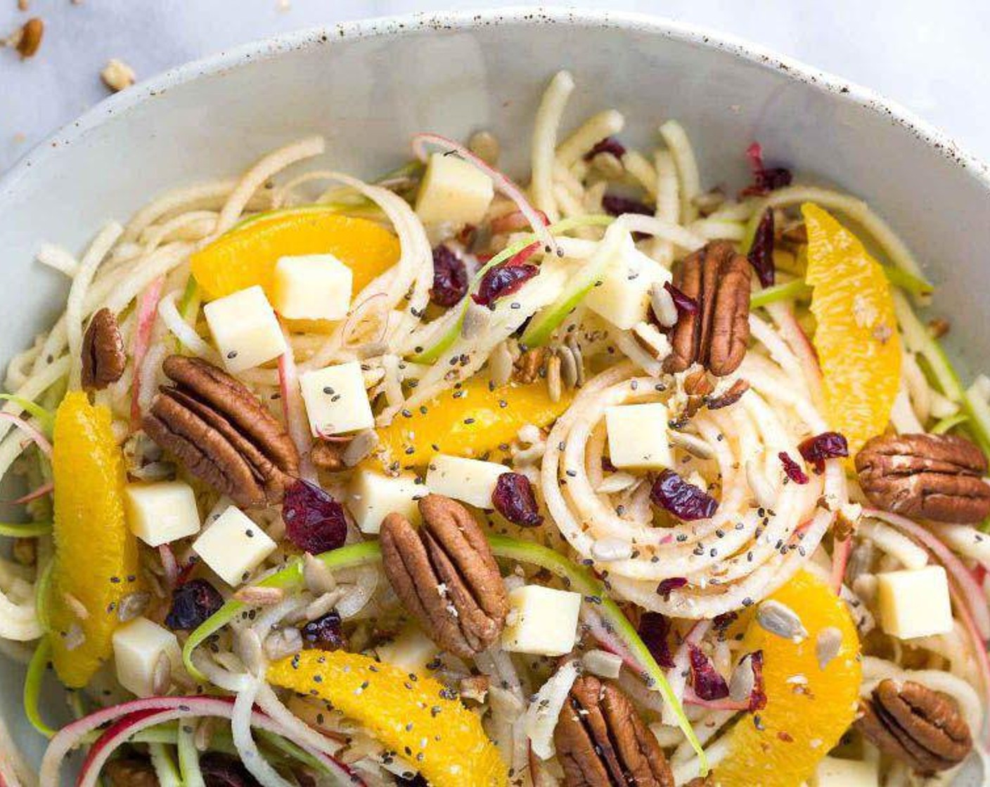 Spiralized Apple Salad with Citrus Dressing