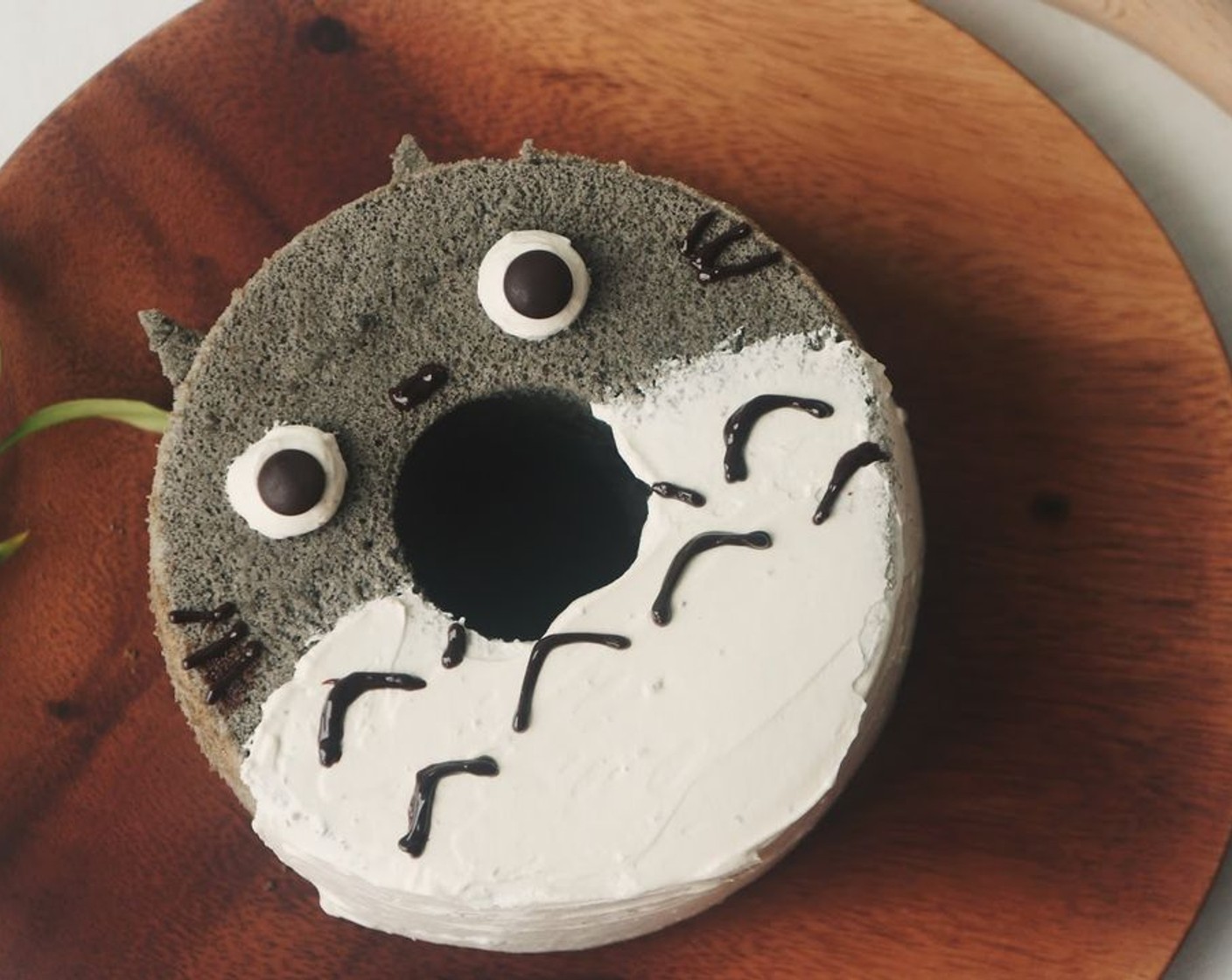 Totoro Black Sesame Chiffon Cake