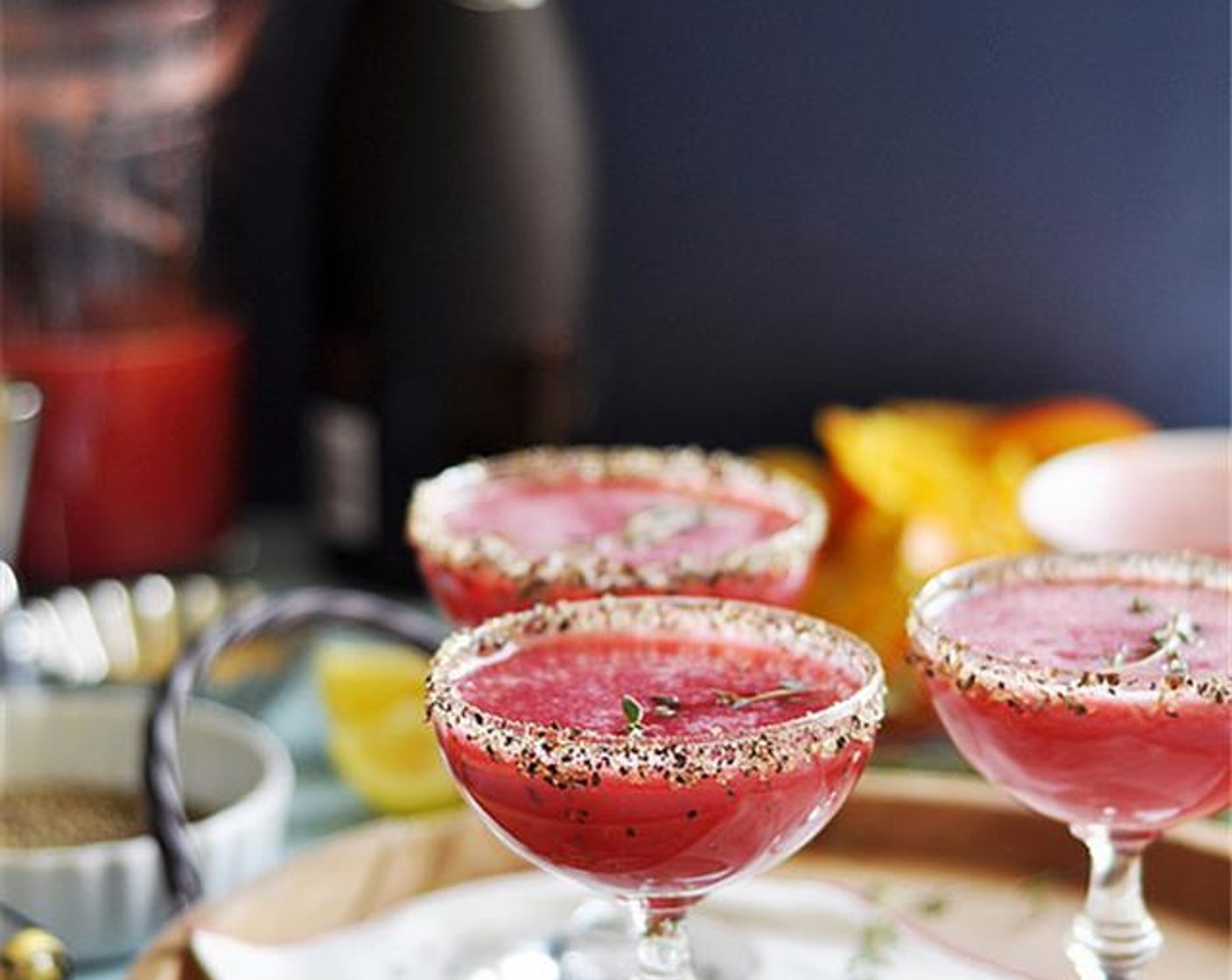 Raspberry Black Pepper Champagne Cocktail