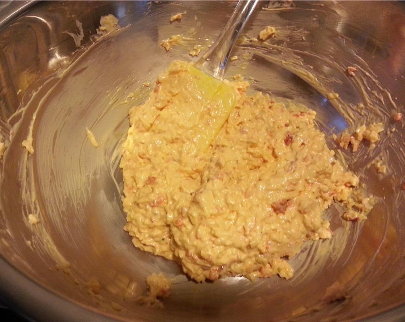 step 8 Fold in the grated cheddar and mix thoroughly. Give a final taste to make sure the seasoning is right.