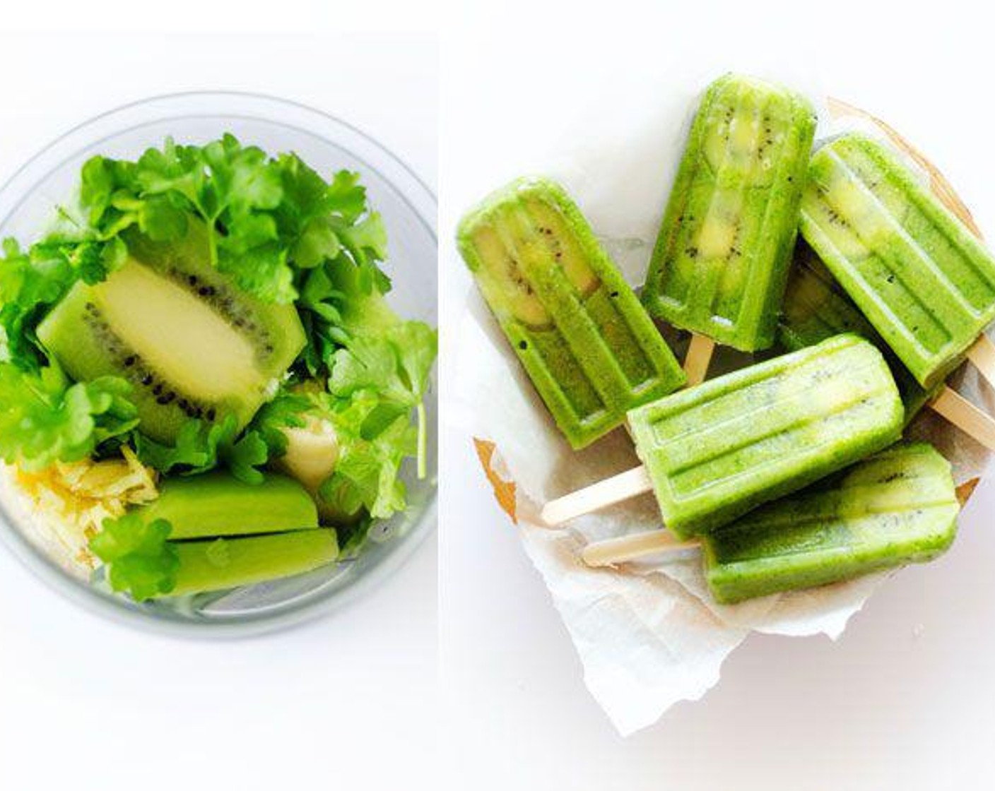 step 1 Blend Milk (240 mL), Fresh Spinach (240 mL), and Fresh Parsley (4 Tbsp) until smooth. Add in the Banana (1), 1 Kiwifruit (1), Honey (2 Tbsp) and Fresh Ginger (1 Tbsp). Blend until smooth then taste, adding more honey if needed.
