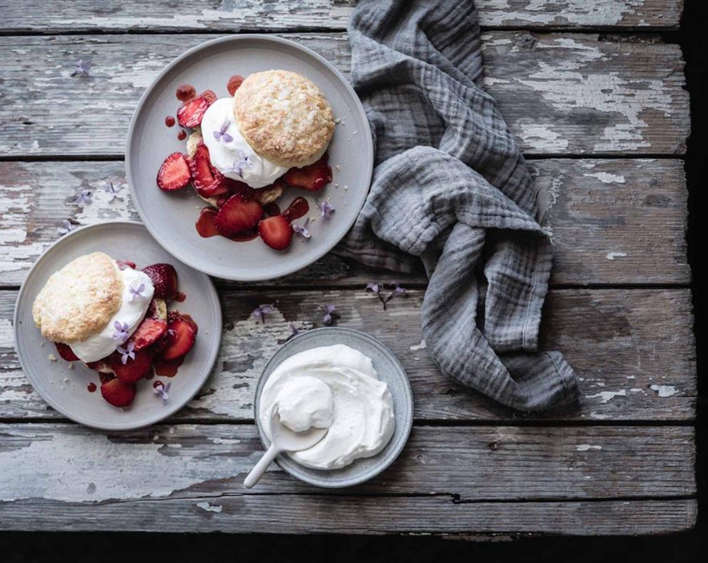 Lilac Sugar Strawberry Shortcakes