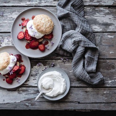 Lilac Sugar Strawberry Shortcakes Recipe | SideChef