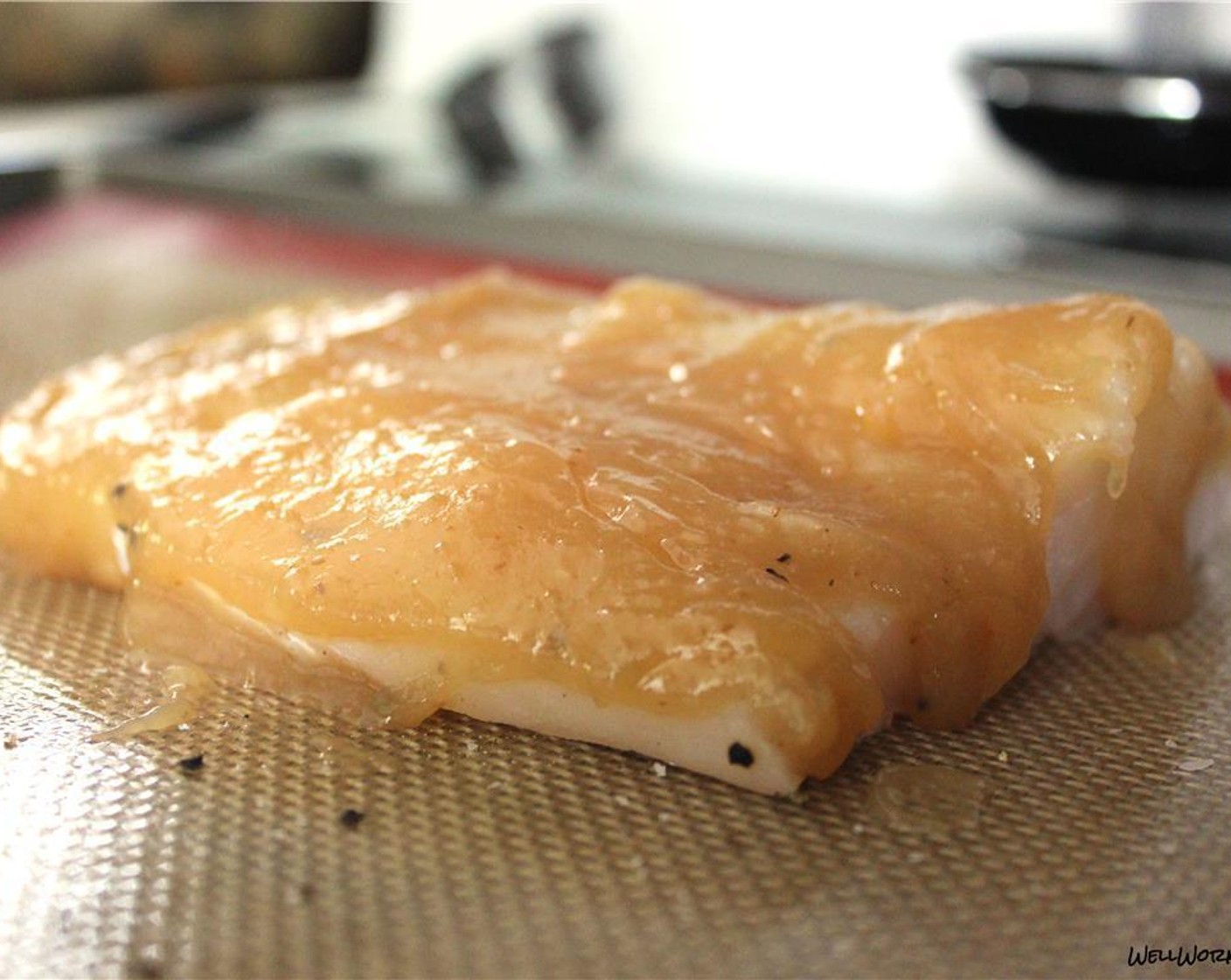 step 3 Place each Cod Fillets (4) on a lined sheet tray and sprinkle with Salt (to taste) and Ground Black Pepper (to taste). Cover each fillet with the miso/mirin mixture evenly. Bake in the oven for 5-10 minutes depending on thickness.