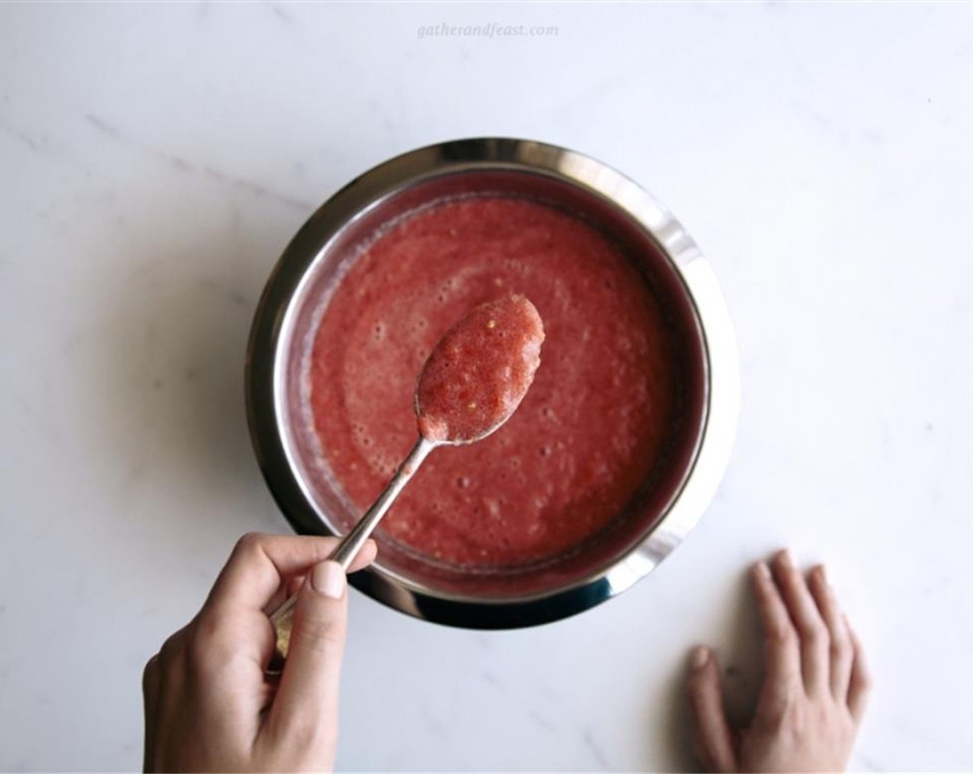 step 2 Whiz the Tomatoes (10) in a blender or food processor until finely chopped.