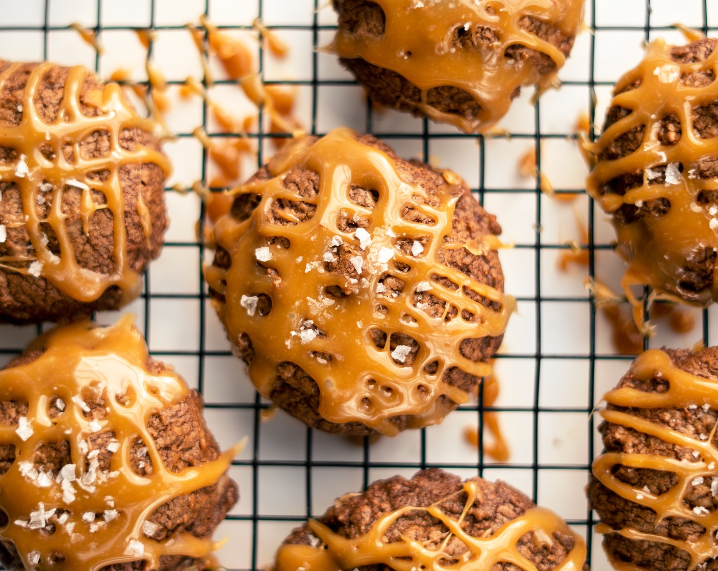 Caramel Bourbon Brownie Cookies