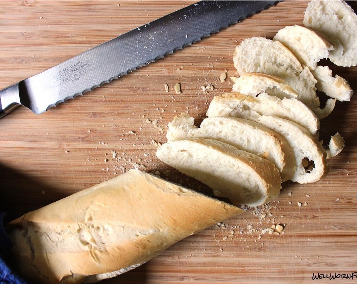 step 4 Cut ¼-inch slices of the Baguette (1) and place in the oven on broil for a minute on each side.