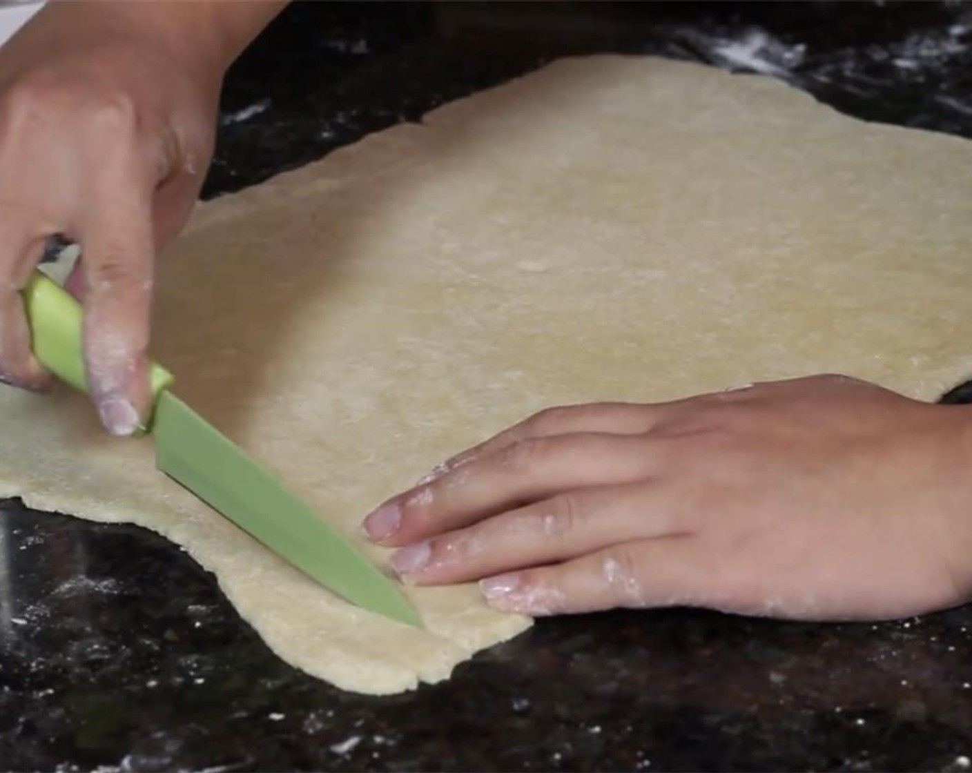 step 8 Using a small knife, trim the edges (they might be over-squished by the rolling pin).