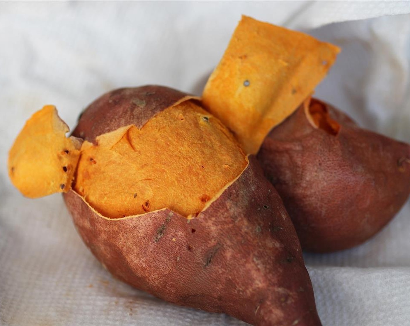 step 2 Microwave the Sweet Potato (1) for a few minutes until cooked.