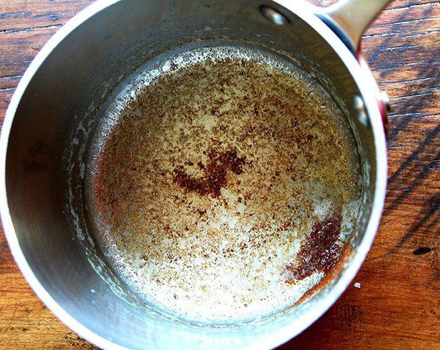 step 2 Place Unsalted Butter (1 cup) in a saucepan and bring to a bubble over medium heat. Let the butter gently bubble, swirling the pan occasionally, until the mixture smells nutty and starts turning brown, then quickly remove from heat and transfer to a bowl. The whole process should take about 10 minutes. Let cool before using.