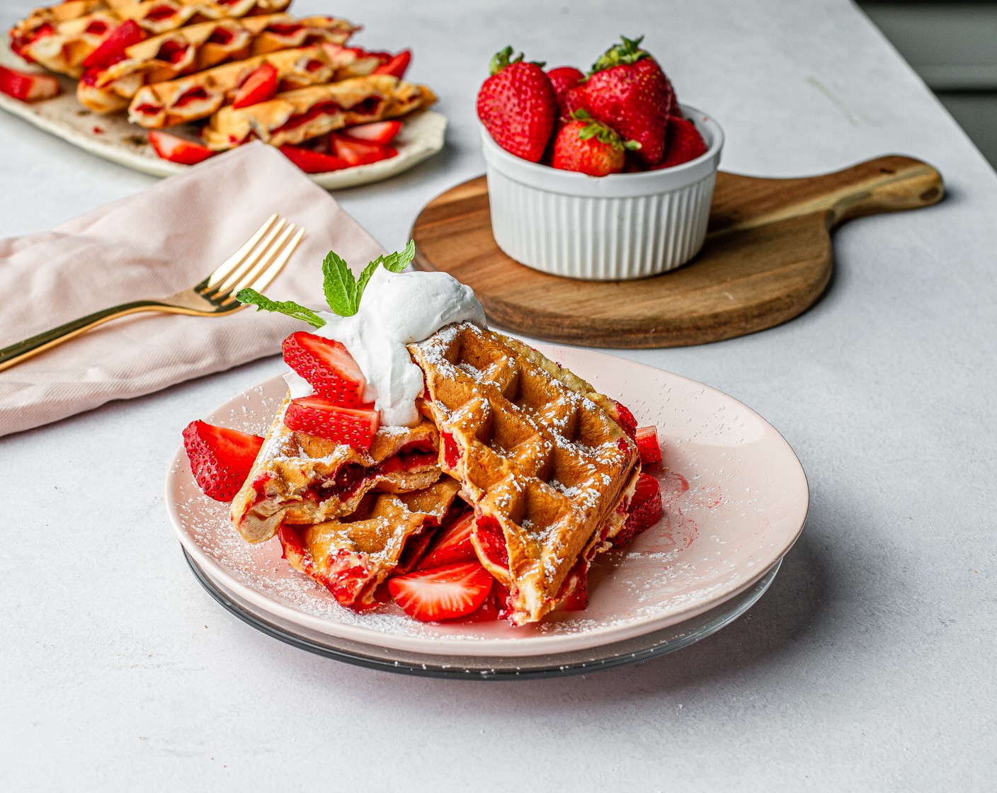 Strawberry Stuffed Waffles