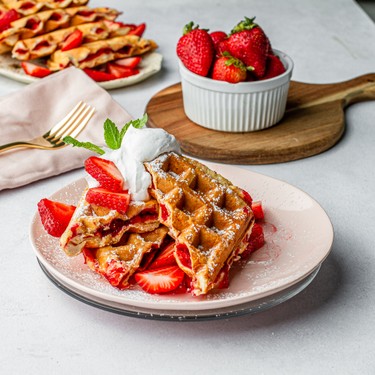 Strawberry Stuffed Waffles Recipe | SideChef