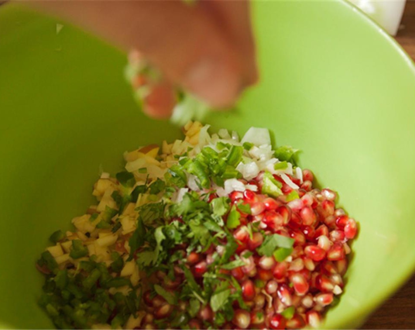 step 5 Add onion, jalapeno and chopped cilantro to the mixing bowl.