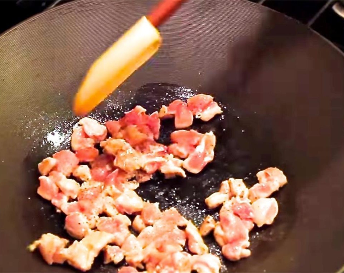 step 3 Heat a skillet over high heat. Add Oil (2 Tbsp) then add chicken strips. Cook without stirring for 1-2 minutes, until one side is browned, then stir fry for another 1-2 minutes. Remove from skillet, and set aside when cooked through.