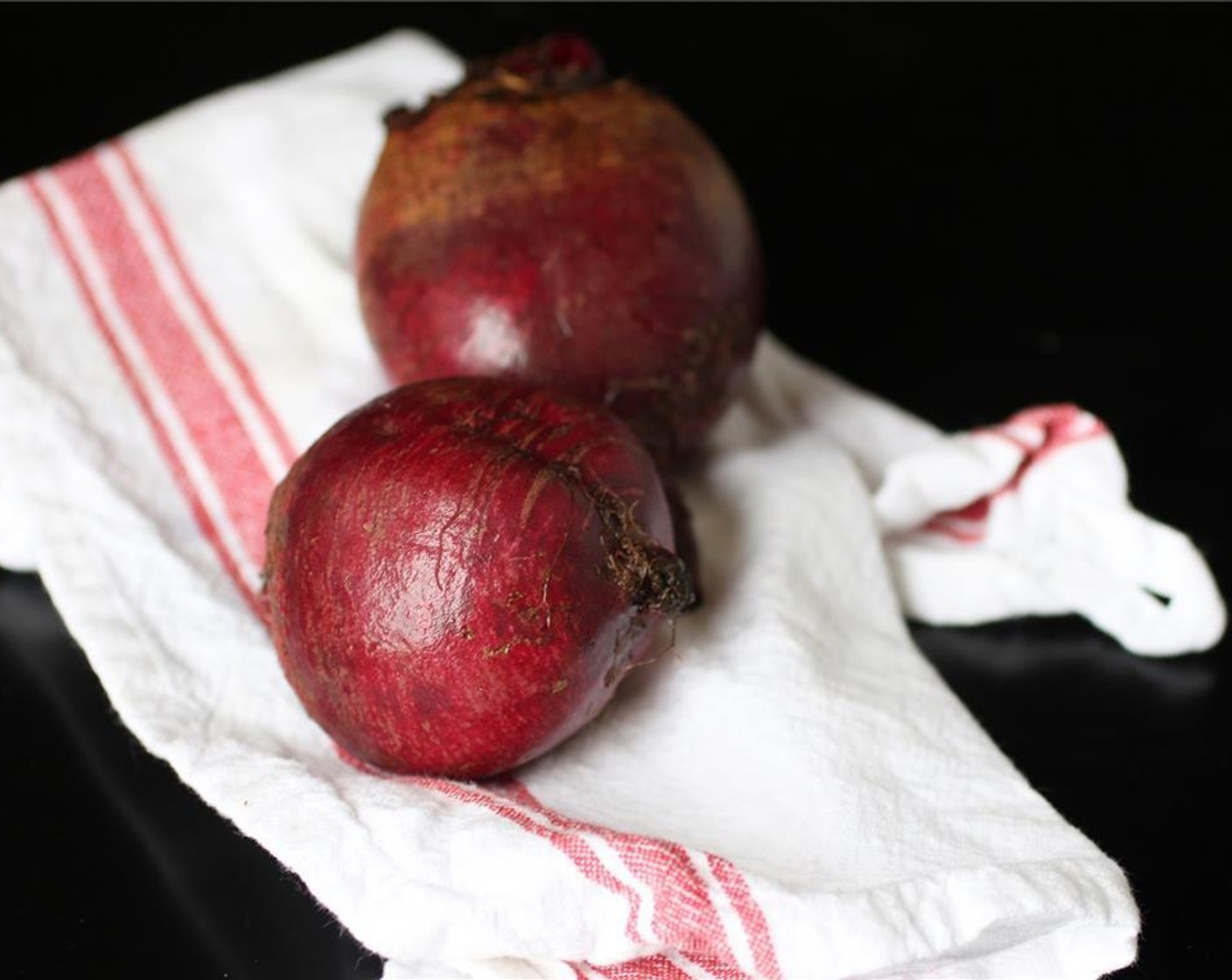 step 2 Drizzle the Beets (2) in Olive Oil (1 tsp) and wrap in tin foil, roast for 45-60 minutes, until the beets are easily pierced with a fork. Set aside to cool.