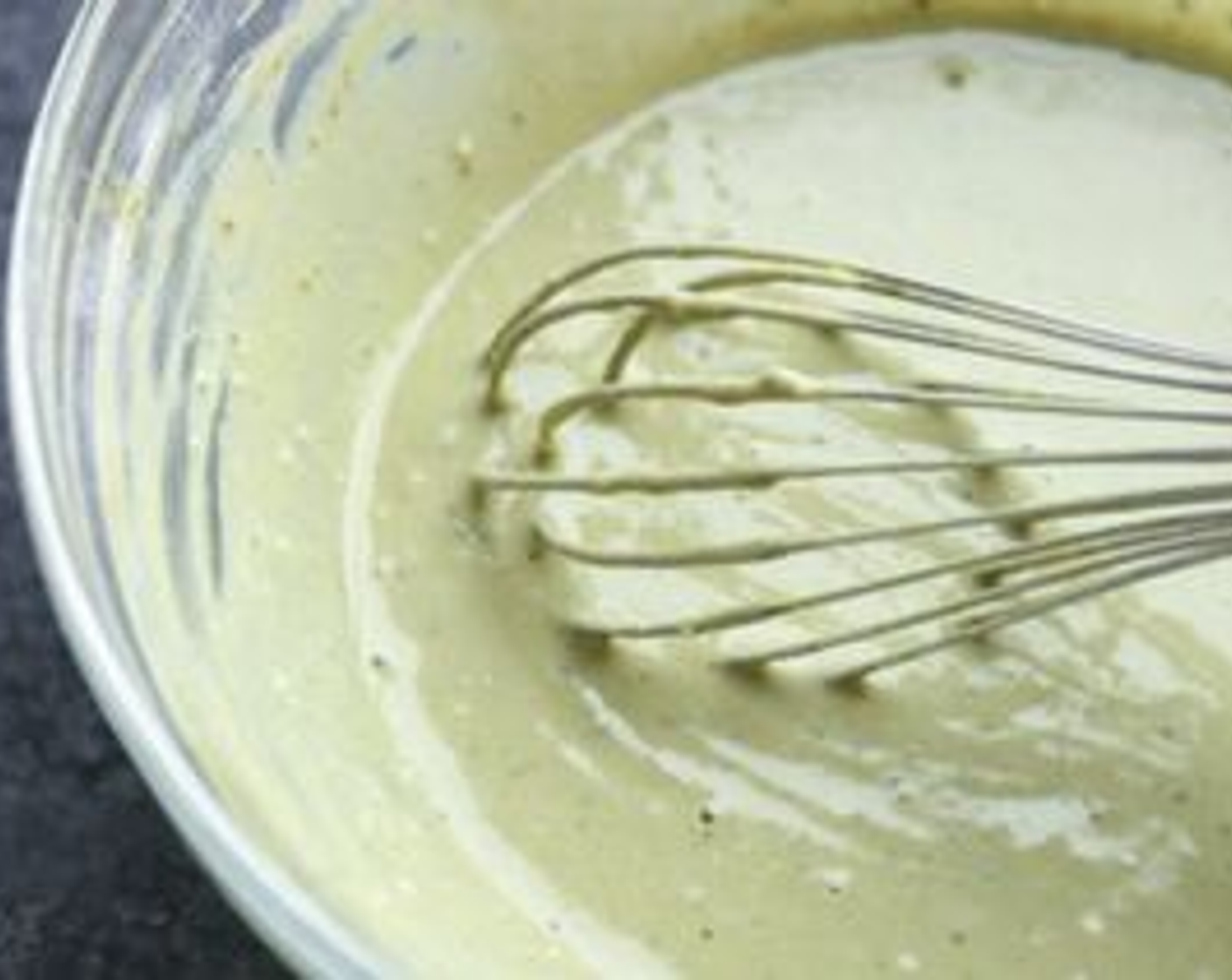 step 1 In a medium mixing bowl, whisk the Unsweetened Almond Milk (1/2 cup), Egg (1), Pure Vanilla Extract (1 tsp), and Coconut Oil (1 Tbsp) until combined. Add the Gluten-Free Pancake Mix (3/4 cup) and Matcha Powder (1/2 Tbsp). Whisk until smooth, adding a splash or two more almond milk if the batter is too thick.