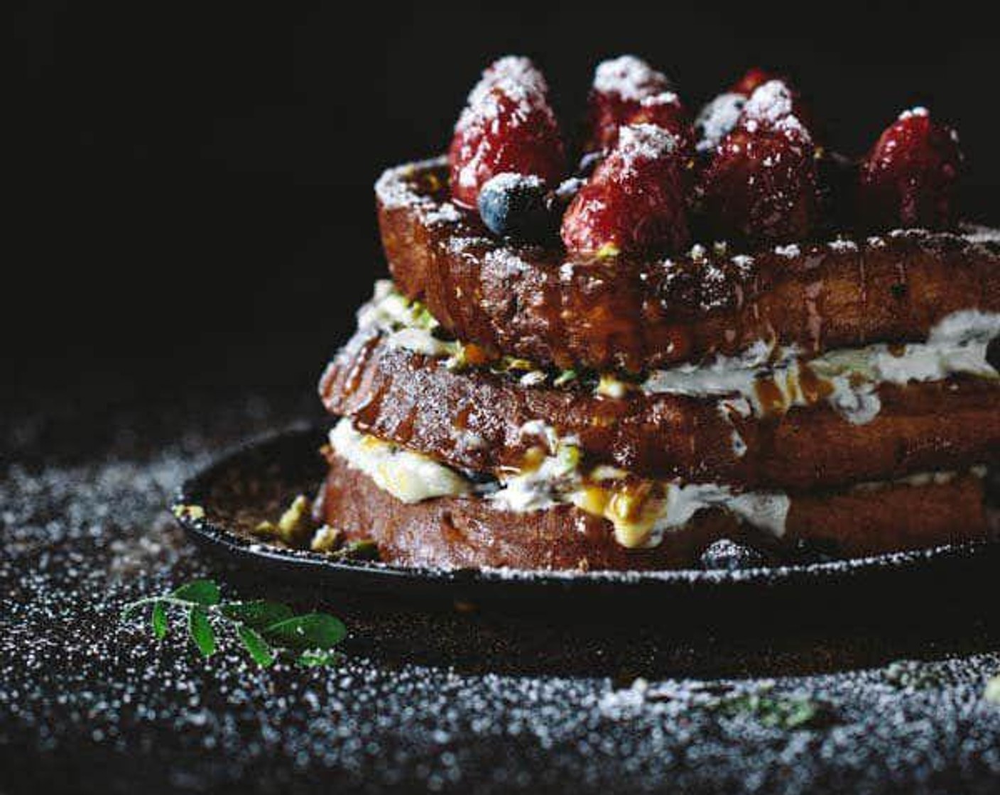 Brioche French Toast with Berries and Caramel Sauce