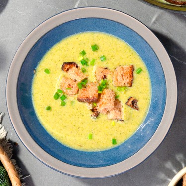 Vegan Broccoli Soup with Easy Garlic Croutons Recipe | SideChef
