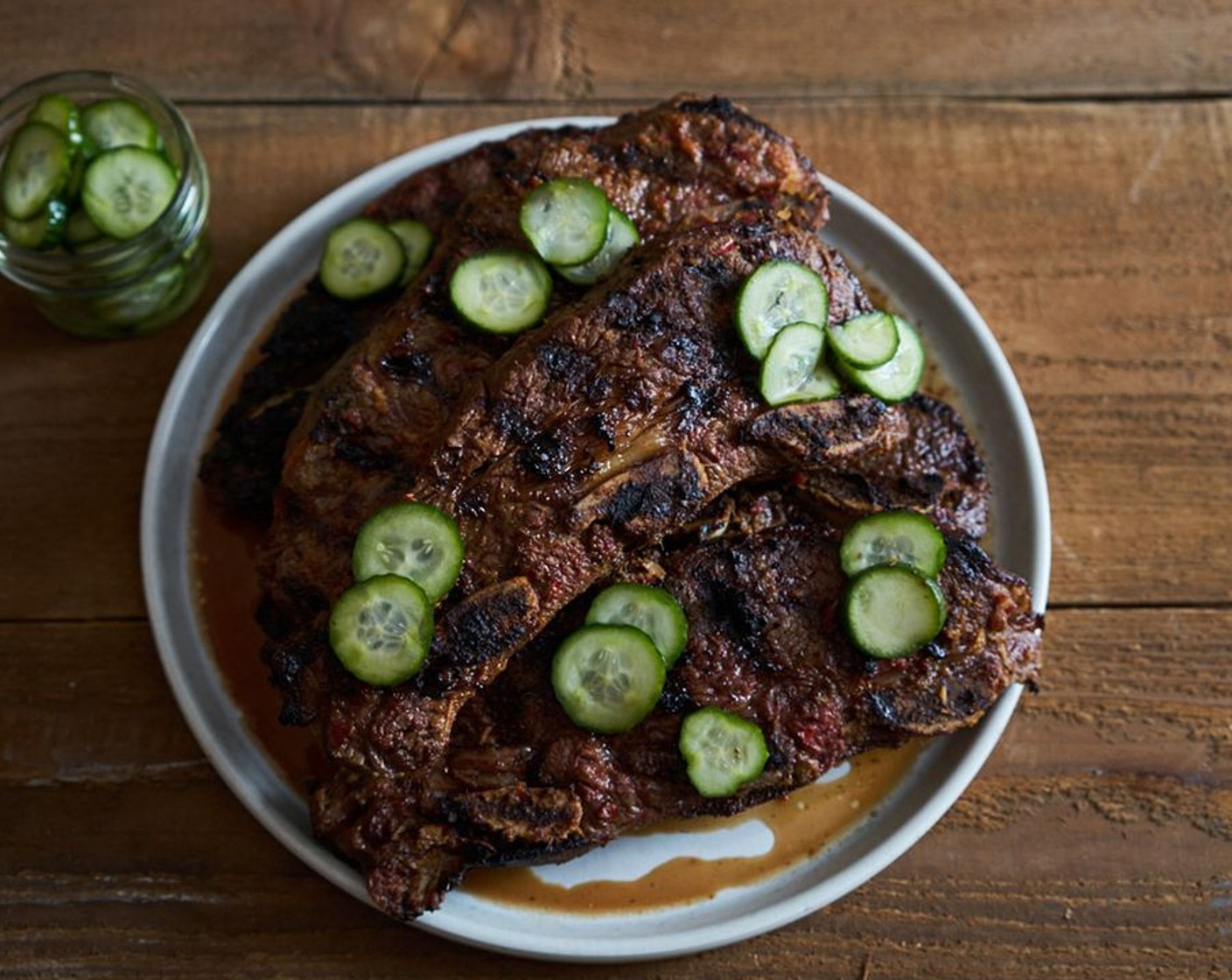 Grilled Beef Short Ribs with Quick Pickles