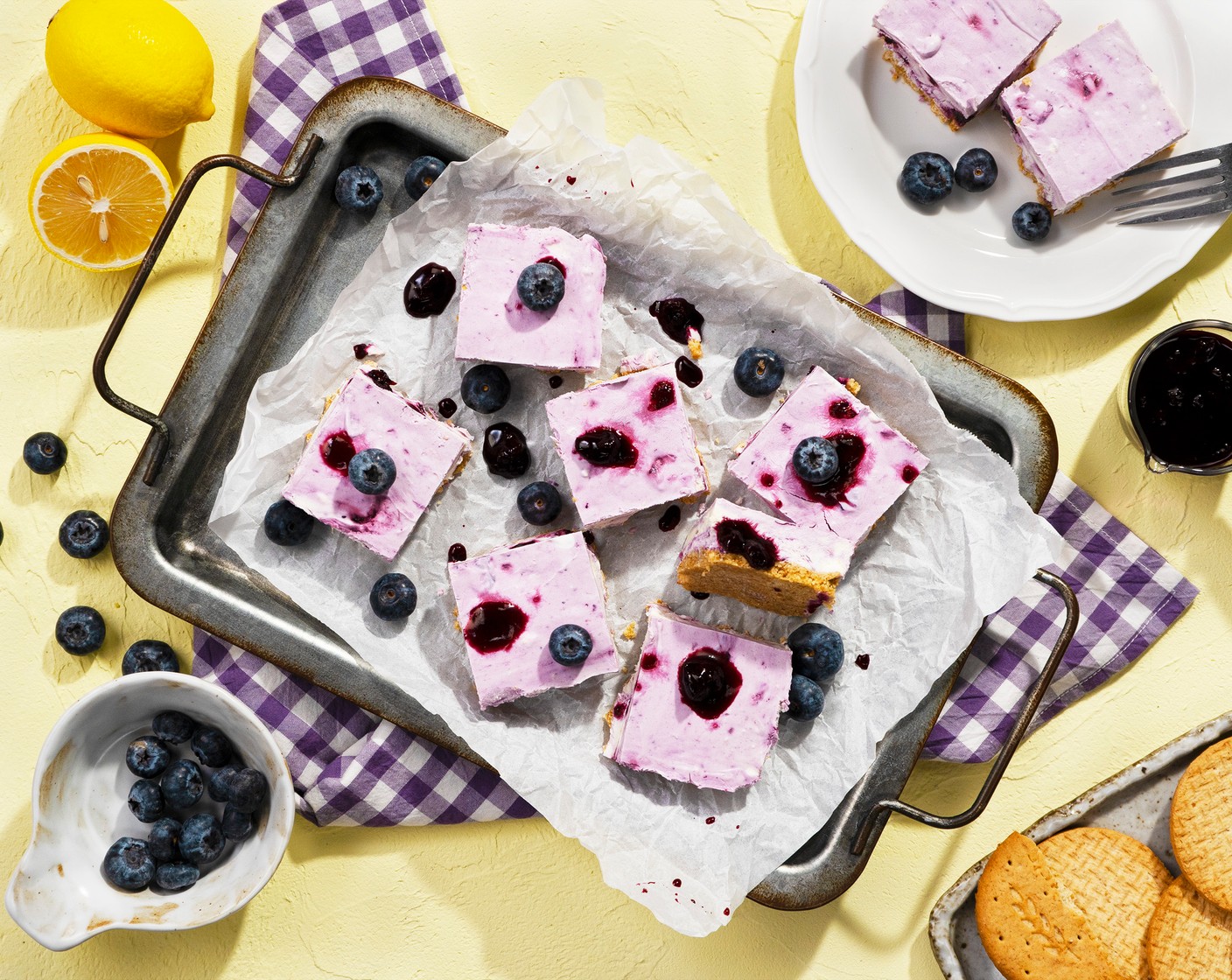 Blueberry & Coconut Frozen Cheesecake Bars