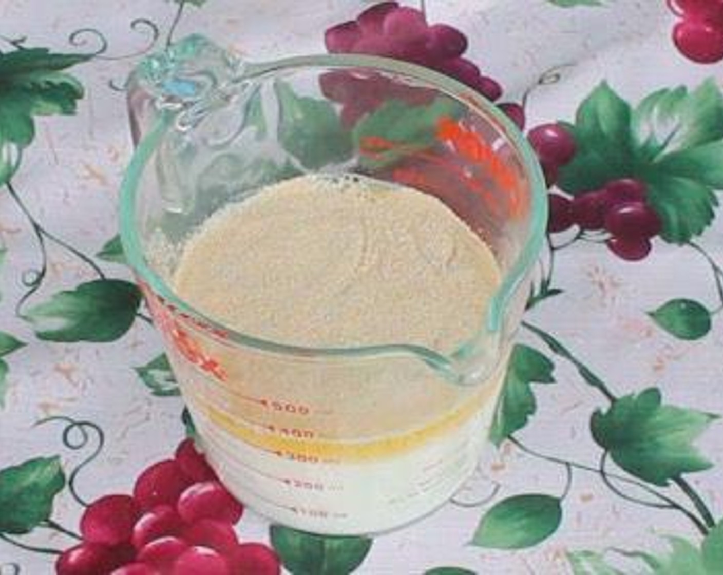 step 1 In a mixing jug, add Milk (1 cup), Butter (1/2 cup) and Active Dry Yeast (2 tsp). Let sit for 5-10 minutes, until mixture starts to foam slightly.